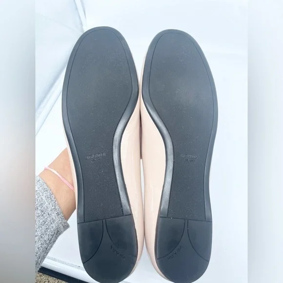 Prada Nude Patent leather silver logo embellished bowtie ballerina flats EU 41 - Picture 4 of 10